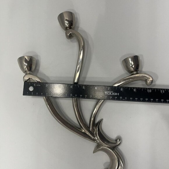 Global Views India Silver Candle Holder Pair of Wall Sconces - Picture 10 of 11